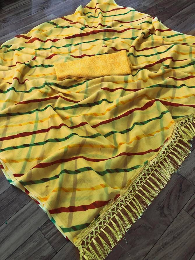 Leheriya 1 Regular Wear Printed Soft Georgette Designer Saree Collection
